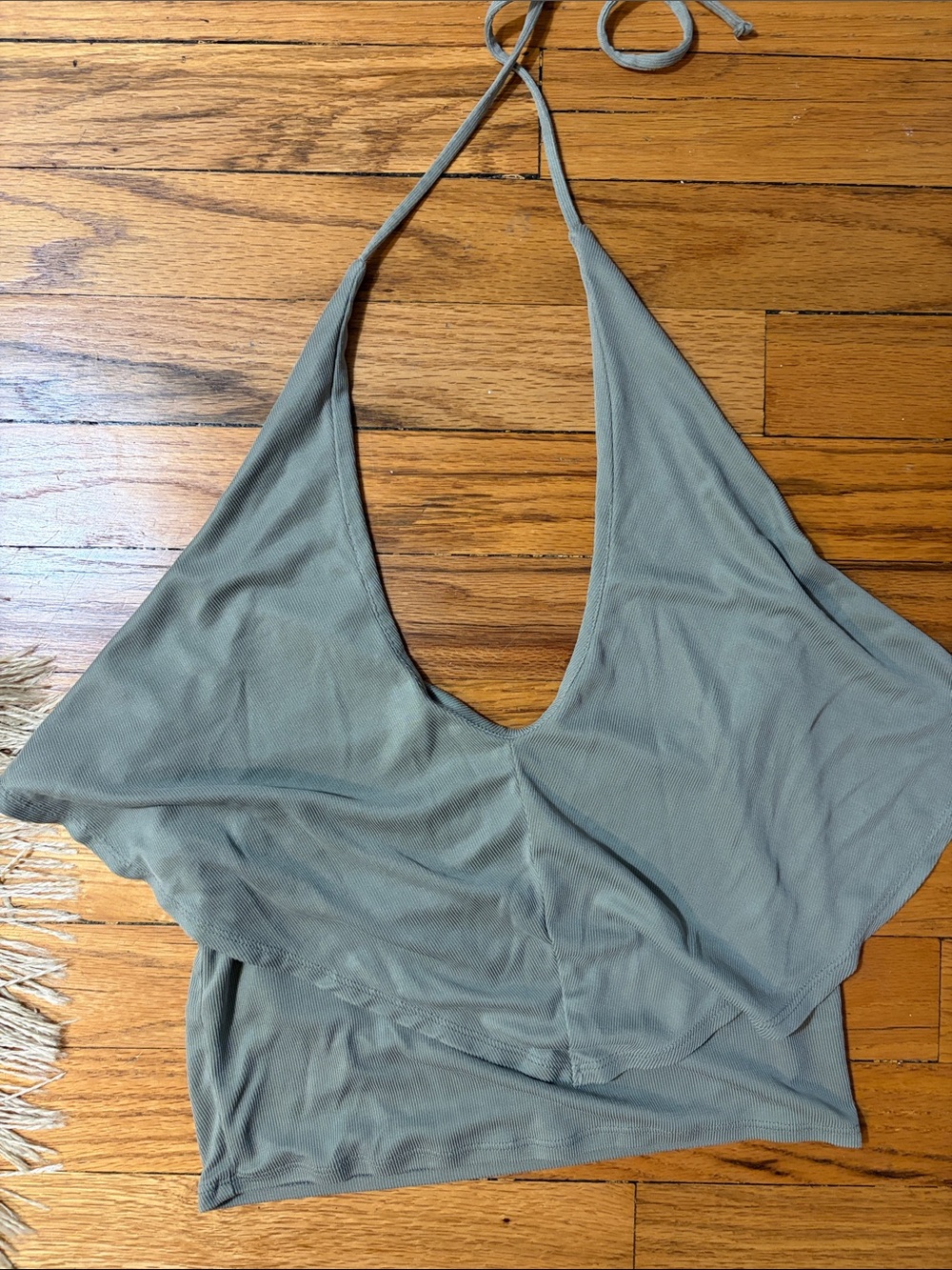 Urban Outfitters Halter Tank Top in Sage
